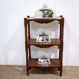 Set of 3 Silverplate Meat Domes