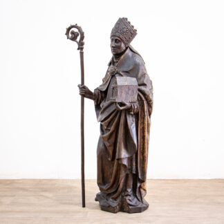 17th Century Carved Oak Figure of a Bishop