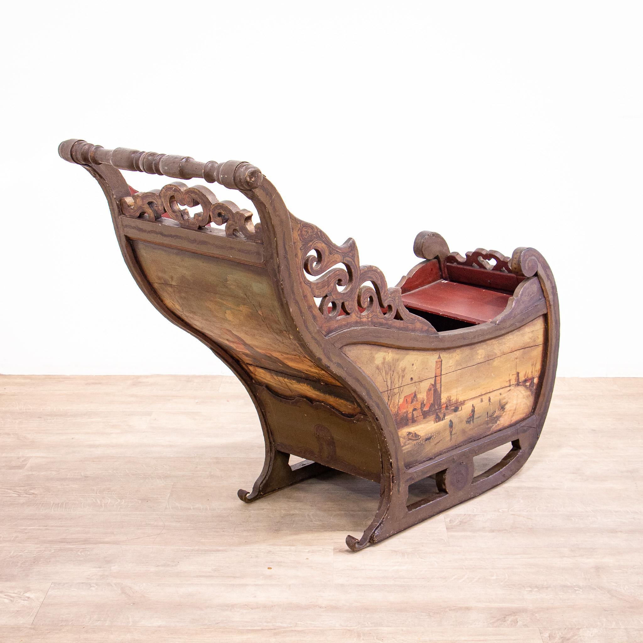 Rare Painted Dutch Child’s Sleigh