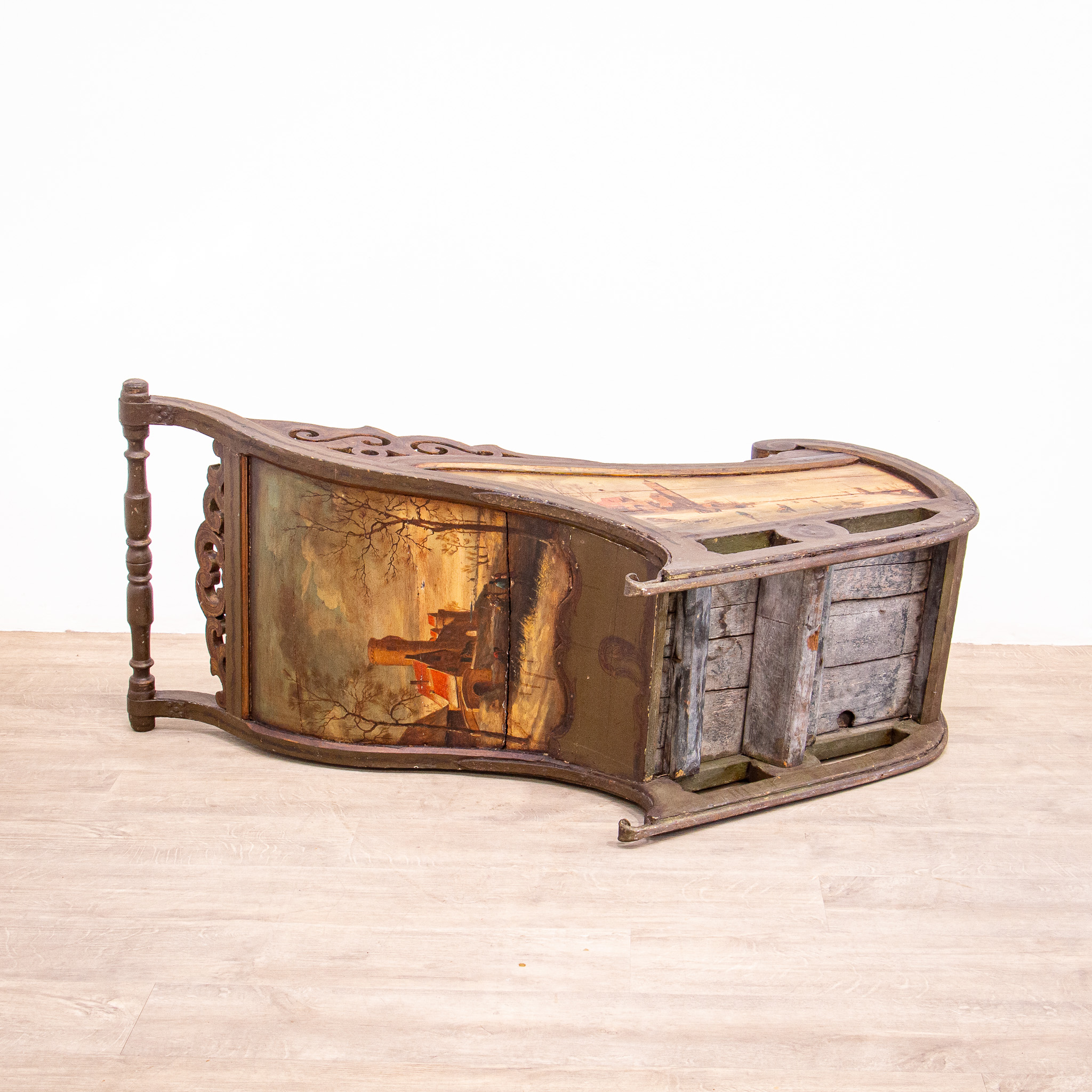Rare Painted Dutch Child’s Sleigh