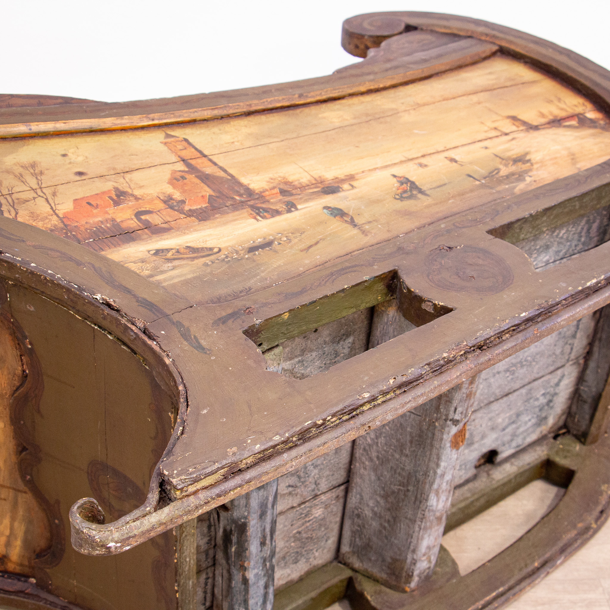 Rare Painted Dutch Child’s Sleigh