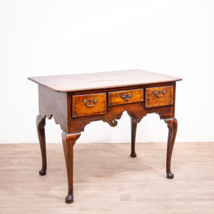 Georgian Oak Lowboy with Original Handles