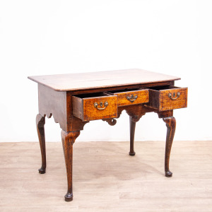 Georgian Oak Lowboy with Original Handles