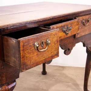 Georgian Oak Lowboy with Original Handles