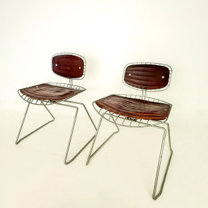 Pair of Beaubourg Chairs by Laurent and Cadestin, 1976