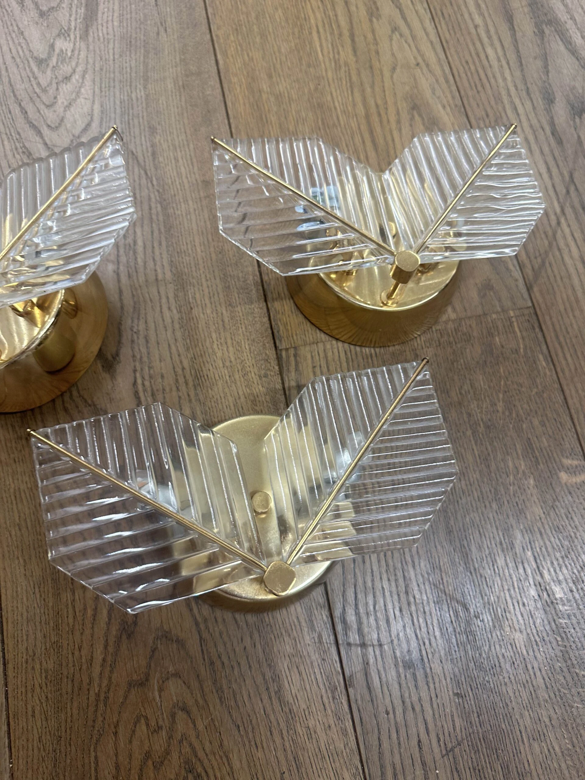 Set of 3 Art Decor Flower Shape Wall Lamps, 1970