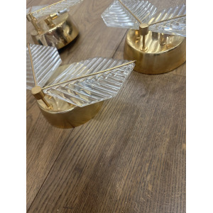 Set of 3 Art Decor Flower Shape Wall Lamps, 1970