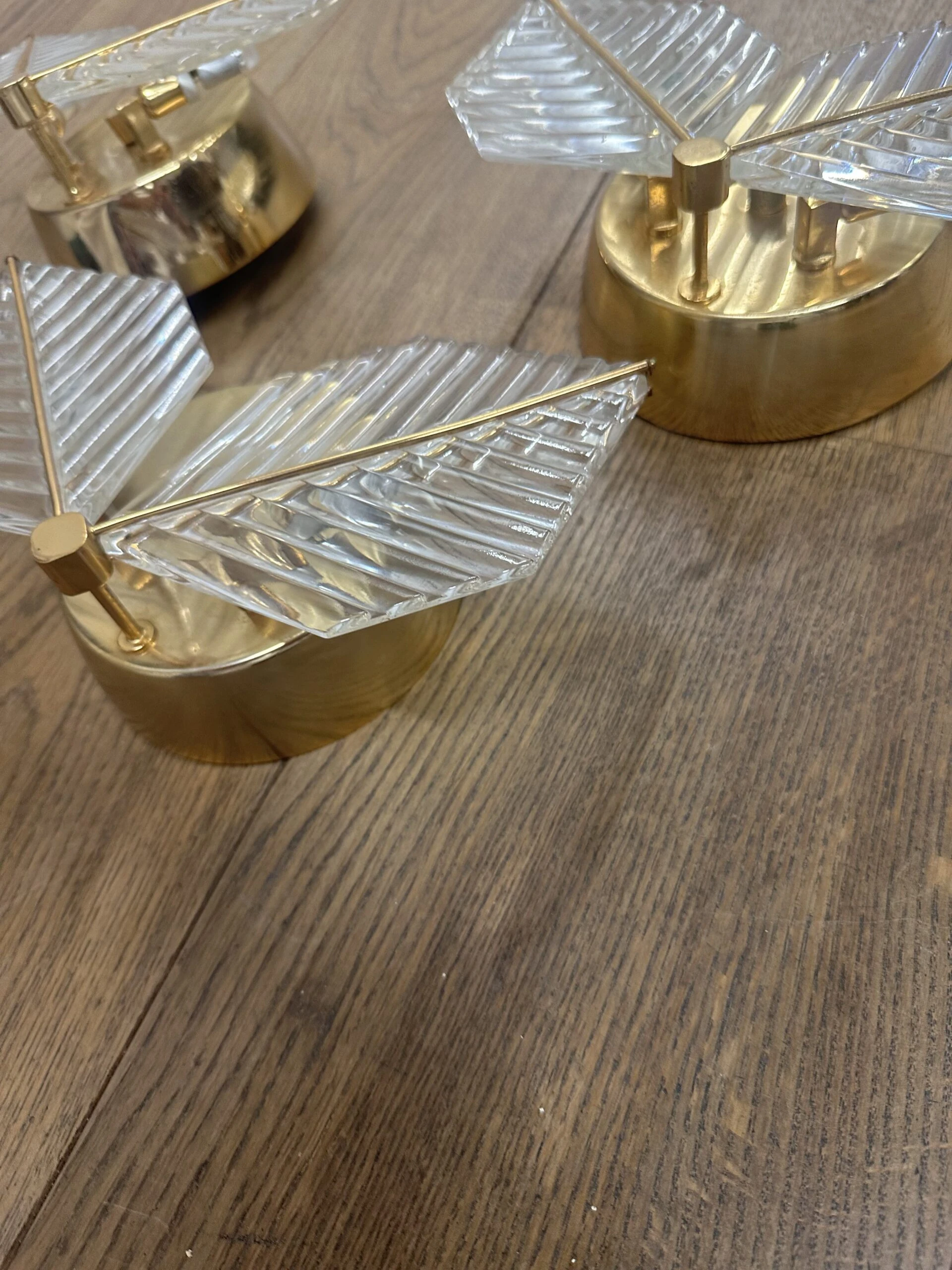 Set of 3 Art Decor Flower Shape Wall Lamps, 1970