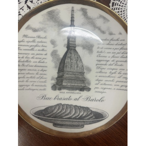 Set of Five Decorative Plates by Fornasetti 'Le ricette Torinesi'