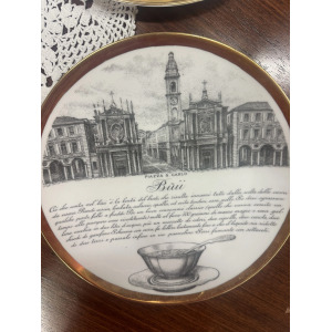 Set of Five Decorative Plates by Fornasetti 'Le ricette Torinesi'