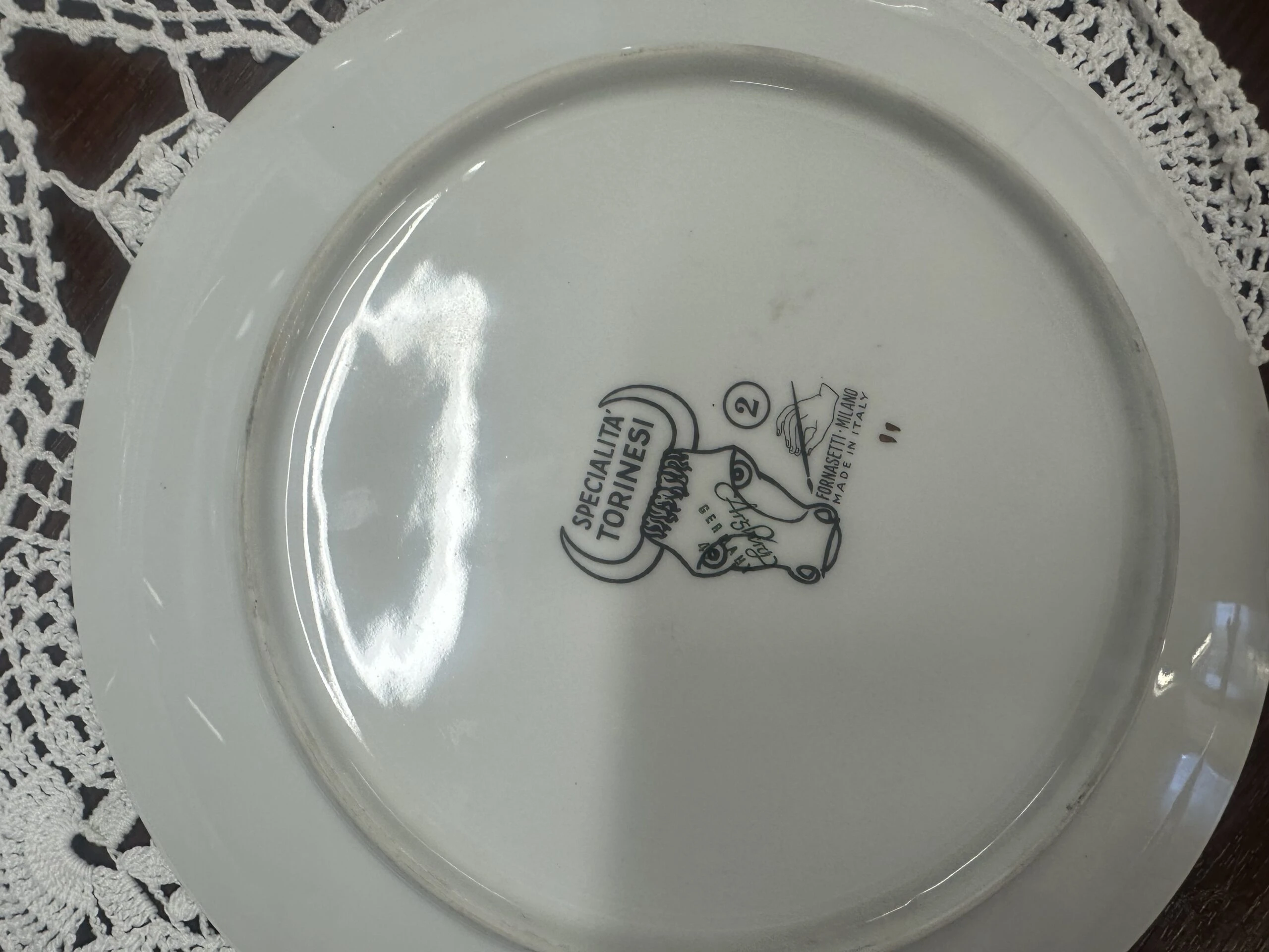 Set of Five Decorative Plates by Fornasetti 'Le ricette Torinesi'
