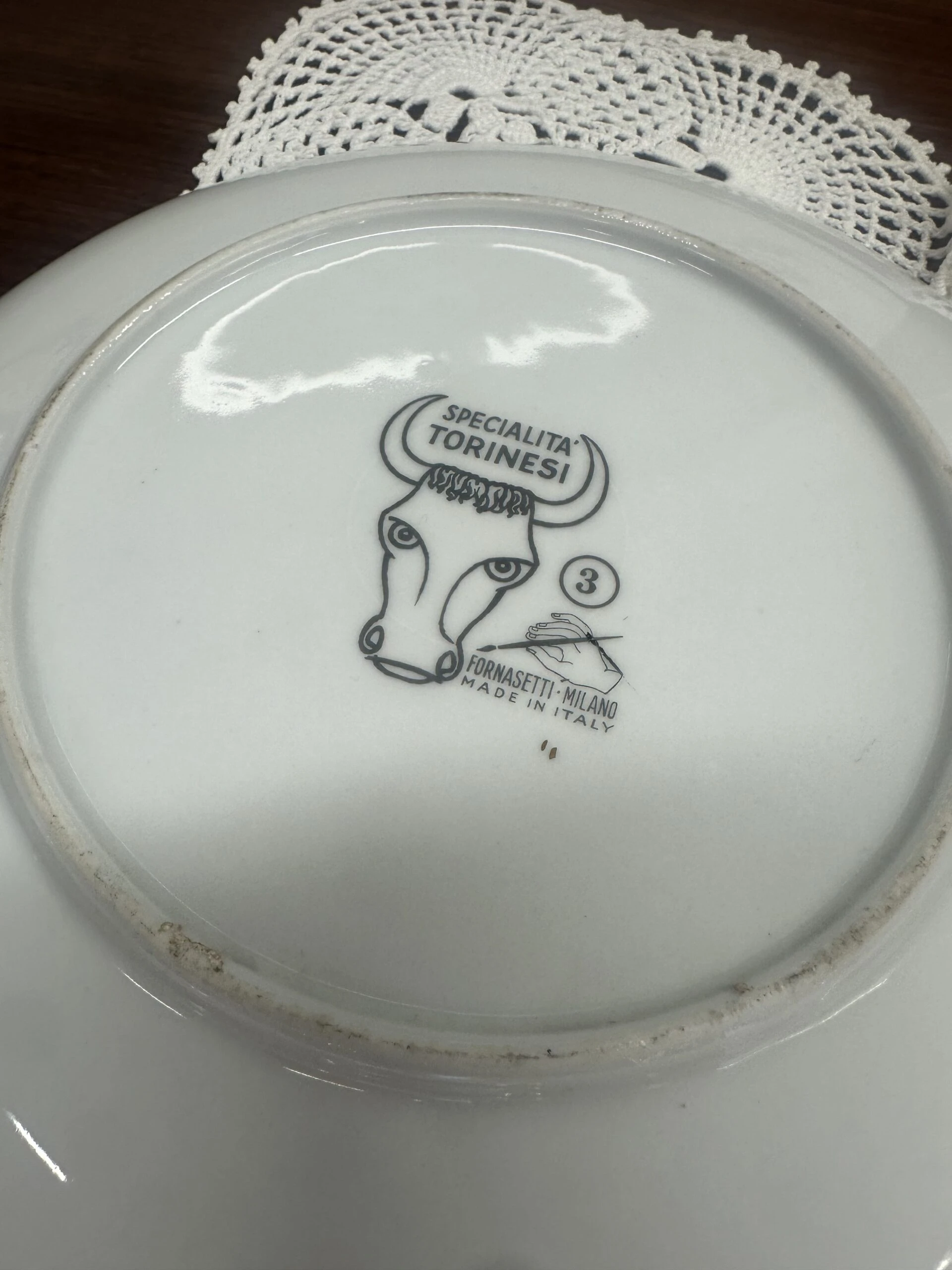 Set of Five Decorative Plates by Fornasetti 'Le ricette Torinesi'