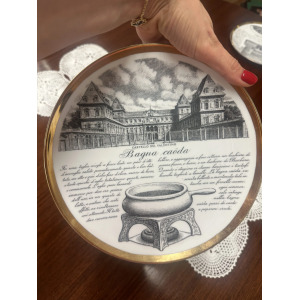 Set of Five Decorative Plates by Fornasetti 'Le ricette Torinesi'