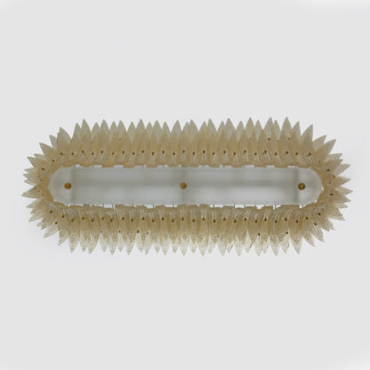 Large mid-century Murano glass palmette chandelier, Barovier and Toso style - Image 5