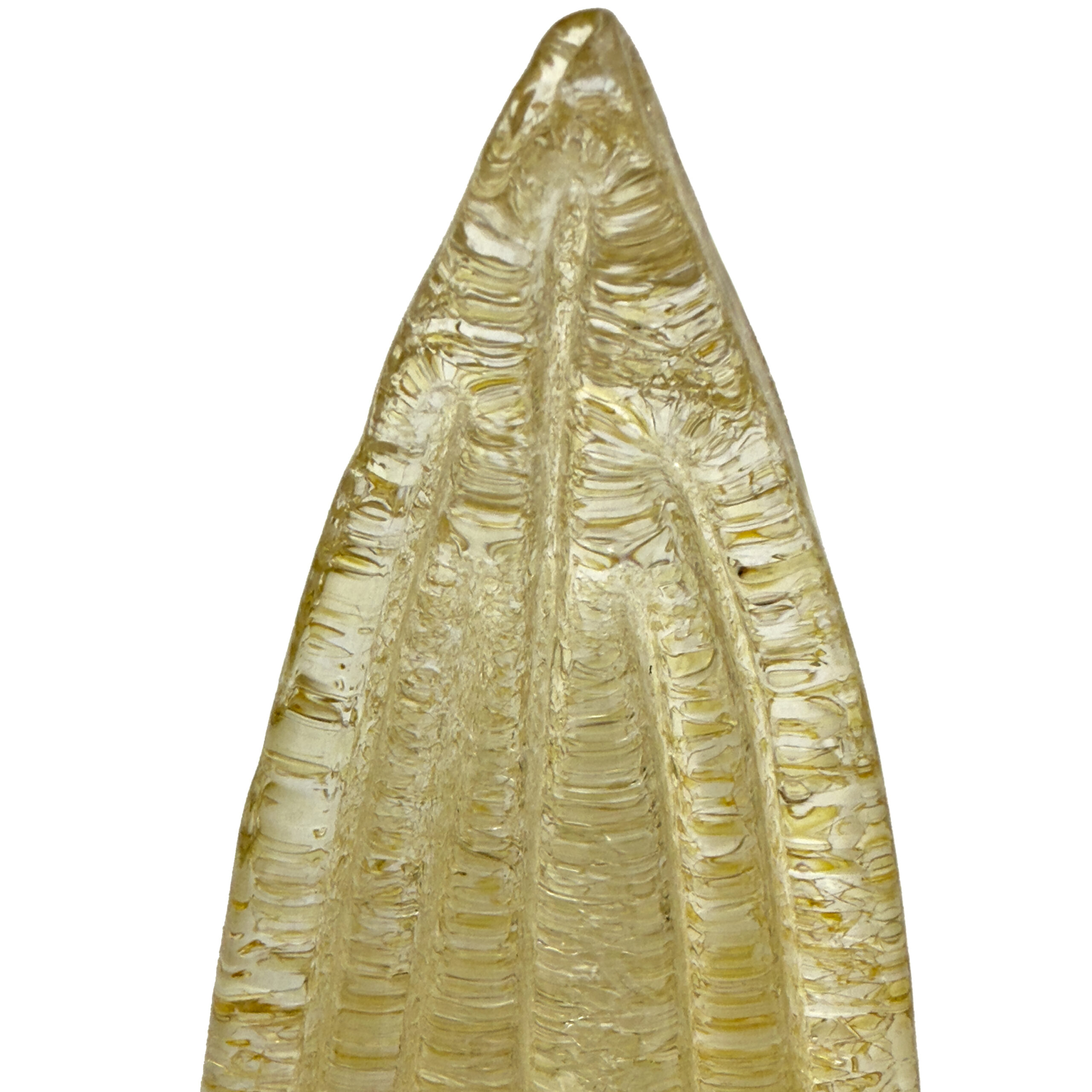 Large mid-century Murano glass palmette chandelier, Barovier and Toso style
