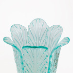 Mid-Century Modern Brass and Murano Glass Leaf Palm Table Lamps