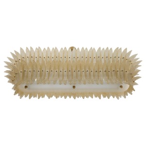 Large mid-century Murano glass palmette chandelier, Barovier and Toso style