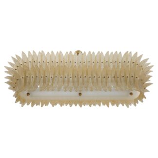 Large mid-century Murano glass palmette chandelier, Barovier and Toso style