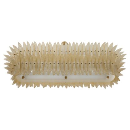 Large mid-century Murano glass palmette chandelier, Barovier and Toso style