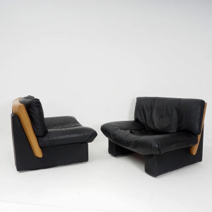 Pair of Slipper Chairs by Nicoletti Salotti, 1980
