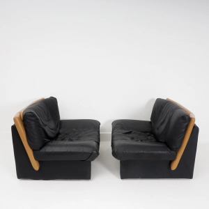 Pair of Slipper Chairs by Nicoletti Salotti, 1980