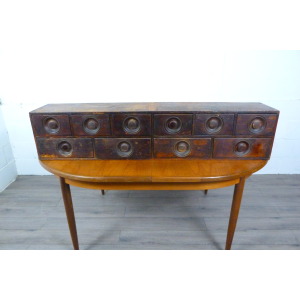 Victorian Table Top Pigment Bank of Apothecary Drawers