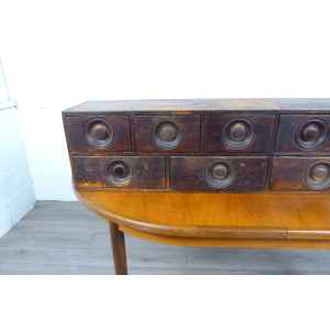Victorian Table Top Pigment Bank of Apothecary Drawers
