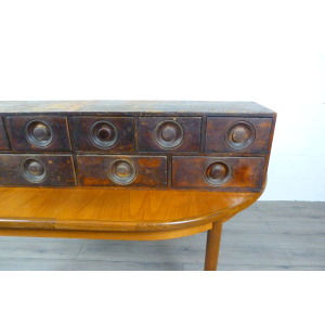 Victorian Table Top Pigment Bank of Apothecary Drawers