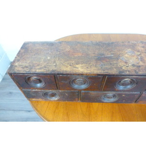 Victorian Table Top Pigment Bank of Apothecary Drawers