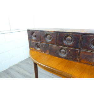 Victorian Table Top Pigment Bank of Apothecary Drawers