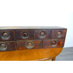 Victorian Table Top Pigment Bank of Apothecary Drawers