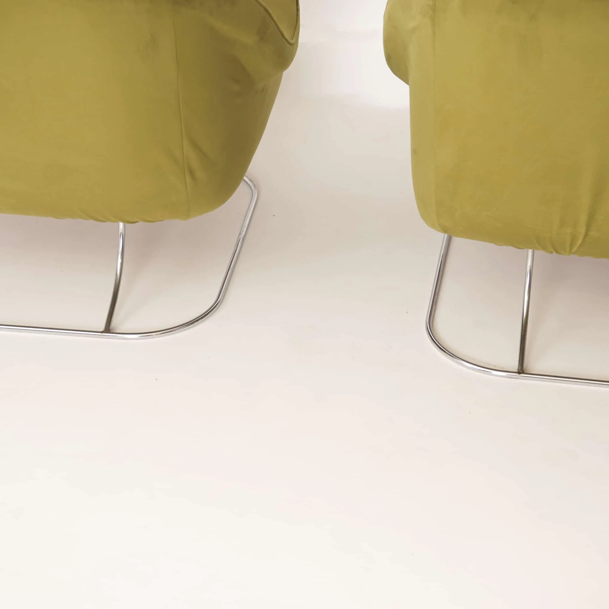 Pair of Green Velvet Armchairs, 1970