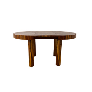 Round Extendable Dining Table, Poland, 1950's