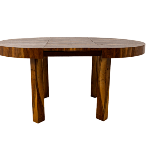 Round Extendable Dining Table, Poland, 1950's