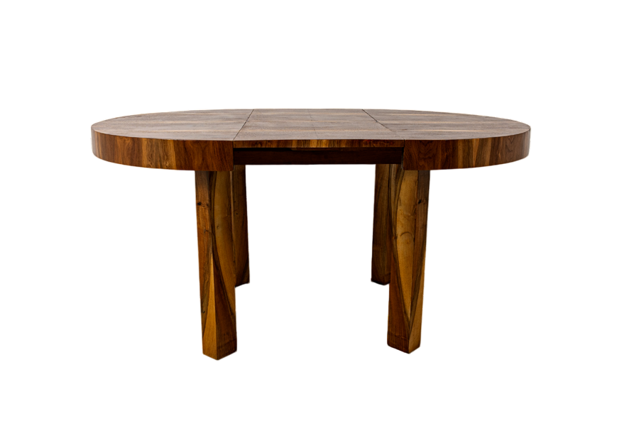 Round Extendable Dining Table, Poland, 1950's