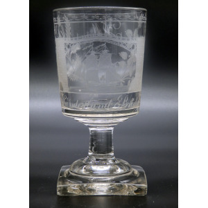 A good antique Georgian Sunderland Bridge Commemorative Glass Rummer C.1800