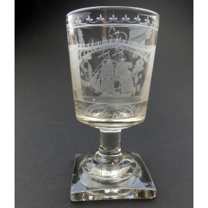 A good antique Georgian Sunderland Bridge Commemorative Glass Rummer C.1800