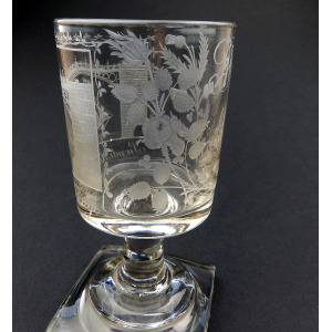 A good antique Georgian Sunderland Bridge Commemorative Glass Rummer C.1800