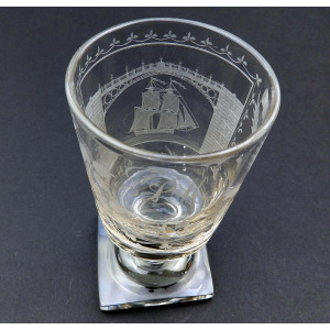 A good antique Georgian Sunderland Bridge Commemorative Glass Rummer C.1800