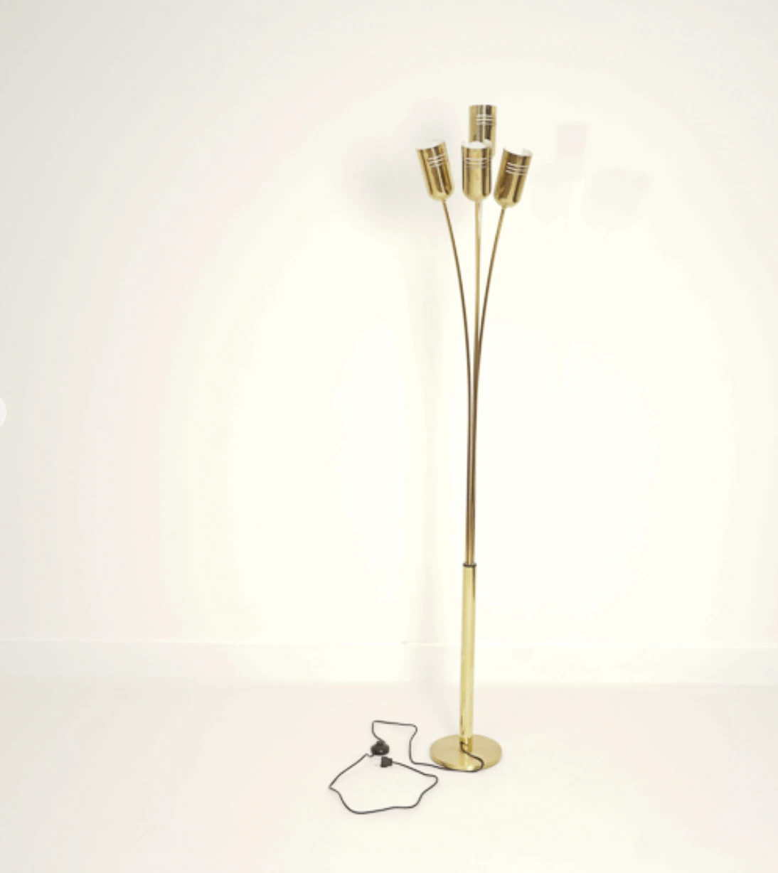 Itailan Brass Flower Floor Lamp