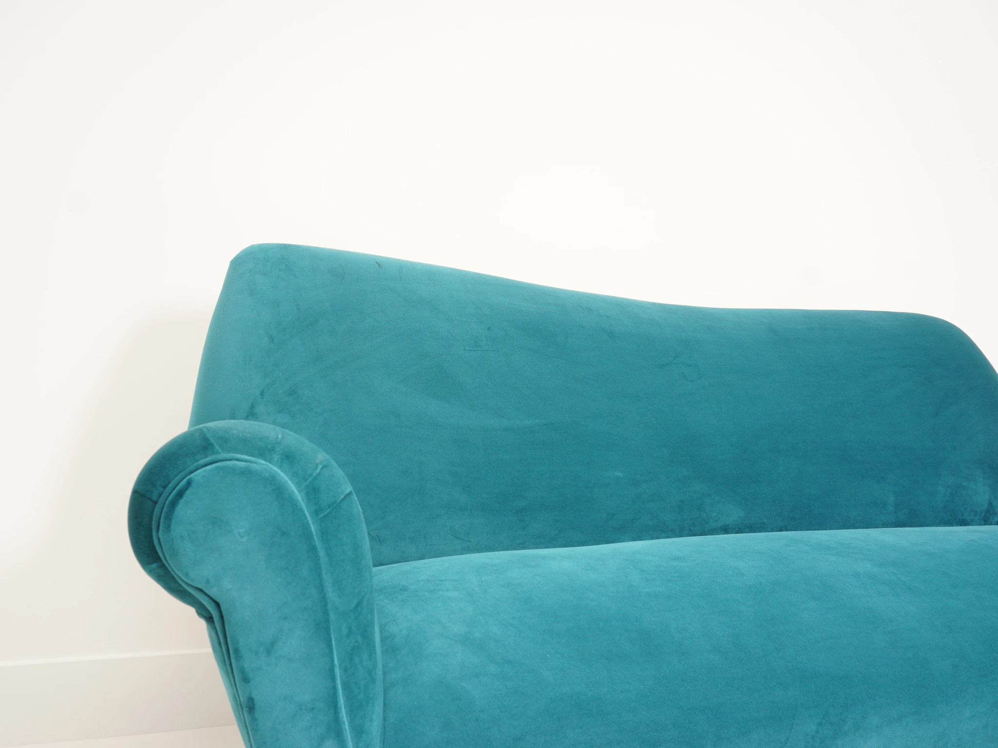 Italian Velvet Three-Seater Sofa, 1950