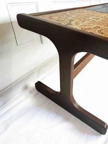 A 1970s G Plan Teak, Tiled And Smoked Glass Coffee Table, Mid Century Teak Rectangular Coffee Table, Vintage Coffee Table, Mcm Decor
