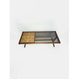 A 1970s G Plan Teak, Tiled And Smoked Glass Coffee Table, Mid Century Teak Rectangular Coffee Table, Vintage Coffee Table, Mcm Decor