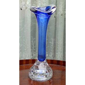 Scandinavian glass Aseda Glasbruk Bo Borgstrom Jack in pulpit Vase 18.5cm C.1960