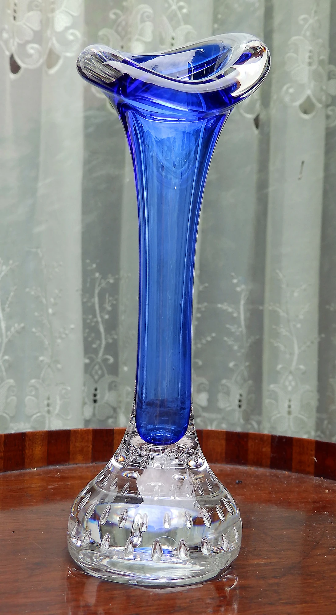 Scandinavian glass Aseda Glasbruk Bo Borgstrom Jack in pulpit Vase 18.5cm C.1960