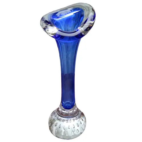 Scandinavian glass Aseda Glasbruk Bo Borgstrom Jack in pulpit Vase 18.5cm C.1960