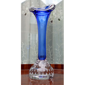 Scandinavian glass Aseda Glasbruk Bo Borgstrom Jack in pulpit Vase 18.5cm C.1960