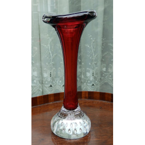 Scandinavian glass Aseda Glasbruk Bo Borgstrom Jack in pulpit Vase 17cm C.1960