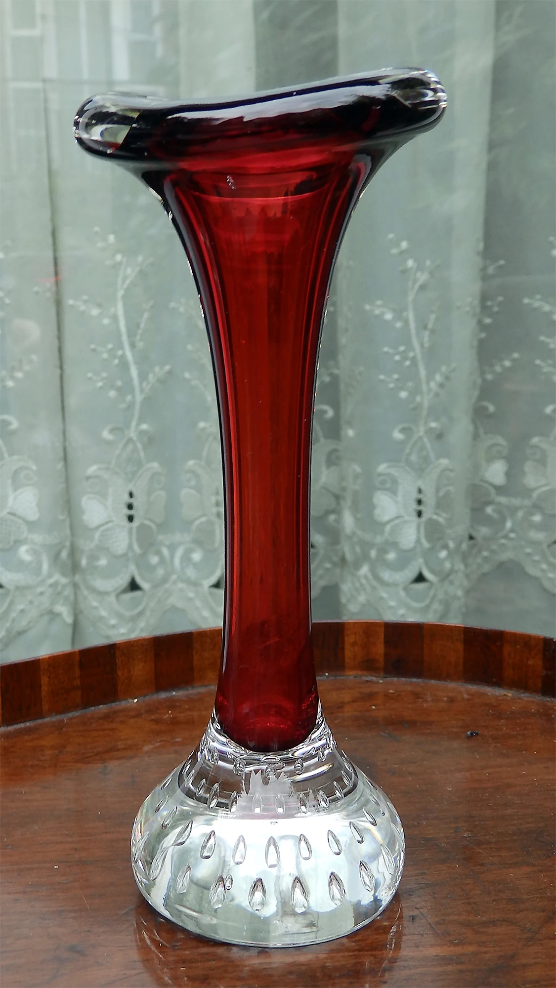 Scandinavian glass Aseda Glasbruk Bo Borgstrom Jack in pulpit Vase 17cm C.1960