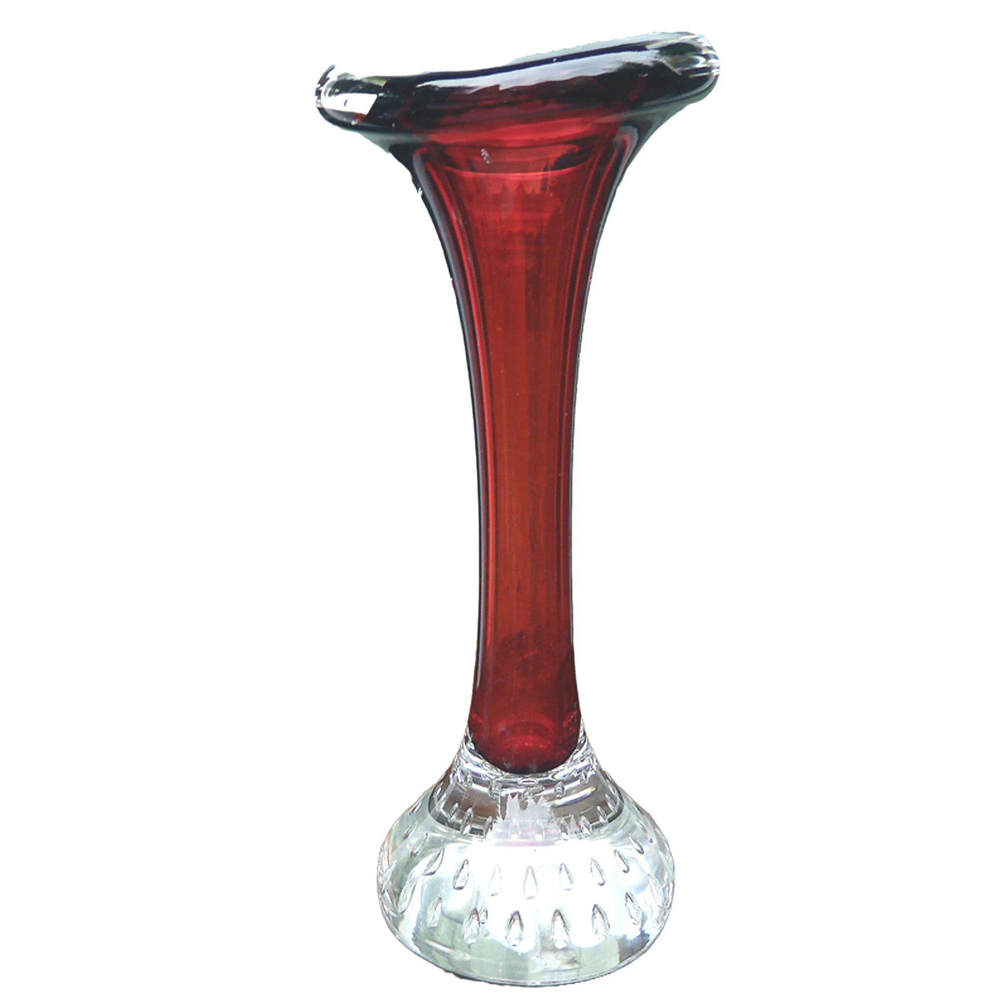 Scandinavian glass Aseda Glasbruk Bo Borgstrom Jack in pulpit Vase 17cm C.1960